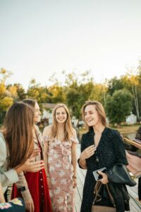 group of people introducing themselves at a networking event